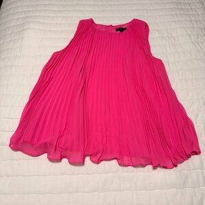 JCrew Pleated Sleeveless Shell Top - Hot Pink